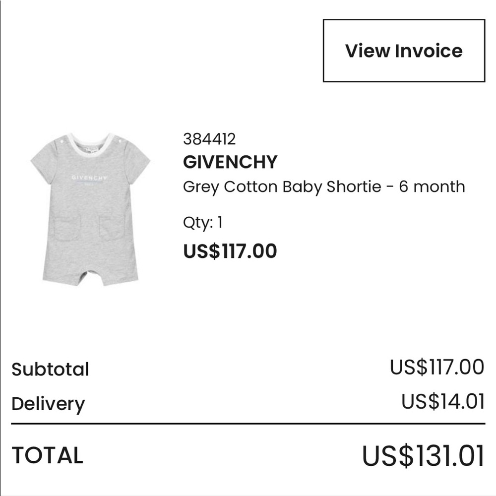 Baby Givenchy Romper